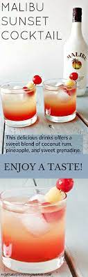 Jul 27, 2021 · malibu sunset cocktail homemade food junkie malibu rum, maraschino cherries, pineapple juice, grenadine, pineapple coconut pineapple rum drink cooks with cocktails Delicious And Refreshing Malibu Sunset Cocktail This Easy To Make Lovely Drink Offers A Beautiful Blend Of Coconut Rum Pineapple And Sweet Grenadine The Mixed Drinks Recipes Alcohol Drink