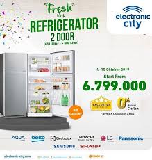 Harus diketahui bahwa selain thermostat dan kompresor, lemari es dua pintu memiliki komponen tambahan yang tidak dimiliki oleh kulkas satu pintu. Promo Kulkas 2 Pintu Berbagai Merk Di Electronic City Oktober 2019 Gotomalls