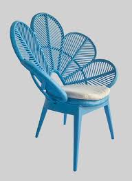 Blue Rattan Flower Chair Chair Upholstered Swivel Chairs Outdoor Dining Chairs