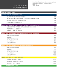 Medicard Accredited Hospitals Clinics And Dentists As Of July 2019 Medicare United States Emergency Department
