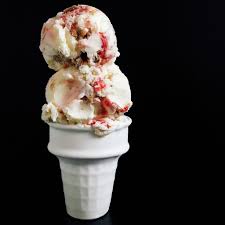 The Cooking Of Joy Cherry Pit Ice Cream With Cherry Ripple And Brown Butter Streusel