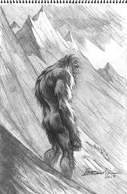 The Yeti Original Pencil Drawing Bigfoot Art Pencil Drawings Bigfoot Drawing