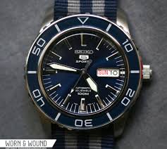 Review Seiko 5 Snzh53 Diver In Blue Worn Wound
