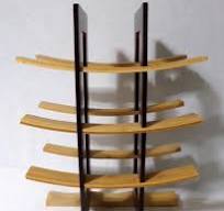 Mid Century Industrial Modern Bamboo Matrix Geometric Wine Rack