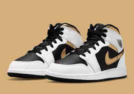 Maybe you would like to learn more about one of these? Air Jordan 1 Mid Kids White Black Gold 554725 190 Sneakernews Com