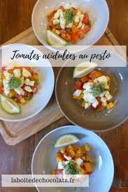 Tomates Acidulees Au Pesto La Boite De Chocolats Recettes De Cuisine Pesto Recette Facile