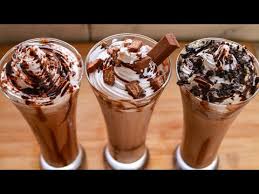 Turn the machine off, then pour the shake into a glass. 3 Milkshake Recipe Chocolate Milkshake Oreo Milkshake Kitkat Milkshake Youtube