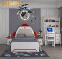 ขายร้อนจรวดเด็กเตียงที่มี Nightstand ยานอวกาศหัตถกรรมได้รับ ...