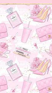 Looking for the best wallpapers? Glamorous Digital Papers Fashion Seamless Patterns Pretty Paper Luxury Perfume Pink Gold Flowers Bag Coffee Cup Magazines Make Up Pink Wallpaper Iphone Iphone Wallpaper Girly Pink Wallpaper