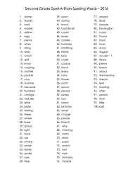 They teach spelling through sight, sound, and touch. Second Grade Spell A Thon Spelling List Printable Pdf Download