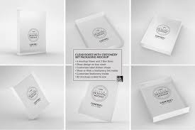 Clear Box Set Packaging Mockup Packaging Mockup Stationery Set Clear Box
