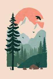 Mountains Nature Illustration Design Outdoors Art Design Illustration Design Art