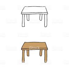 Cartoon Drawing Of A Table Table Free Vector Art Easy Drawings