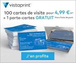 Vistaprint 100 Cartes De Visite Pour 4 99 Euros Ht 1 Porte Cartes Gratuit Cartes Gratuites Carte De Visite Porte Carte