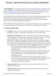 4 non disclosure agreement forms. Free Patent Invention Non Disclosure Agreement Nda Pdf Word Docx