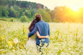 Couple in meadow mug template. Young Happy Wedding Couple Hugging In The Meadow Back To Camera Stock Photo Picture And Royalty Free Image Image 34691167
