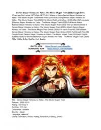 We would like to show you a description here but the site won't allow us. Watch Demon Slayer Kimetsu No Yaiba The Movie Mugen Train 2020 Full