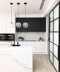 Black And White Modern House Interior Black And White Modern Kitchen White Modern Kitchen Modern Black Kitchen Home Decor Kitchen