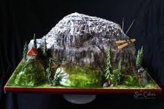 Cut it in half, then move the halves apart with the edges still touching. 21 Mountain Cakes Ideas Mountain Cake Cake Decorating Cake