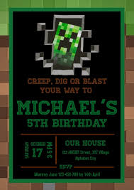 Use the minecrafter and minecraftia fonts for classical minecraft style text, or use one of the existing text styles such as minescript or achievement get. Minecraft Birthday Invitation Template Postermywall