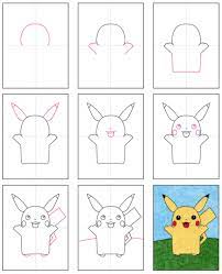 Add two very small balls to the head pokémon and draw two short horizontal lines (hands). How To Draw Pikachu Art Projects For Kids