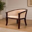 Elegant Solid Wood Barrel Accent Chair product image