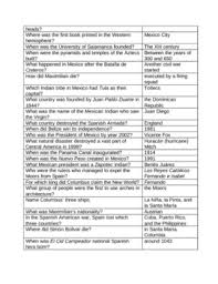 Ask questions and get answers from people sharing their experience with risk. 80 Trivia Questions About Spanish Hispanic History By World Language Classroom