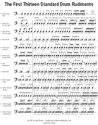 free drum lessons rudiments the first thirteen standard