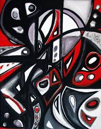 Acrylic Black White And Red Paintings Red Black White By Emily Osborne Black And Red Red Art Black Canvas Paintings