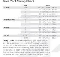 Bauer Leg Pad Sizing Chart Goalie Leg Pad Sizing