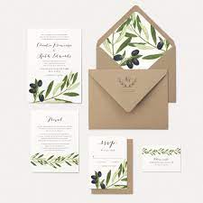 Olive Branch Wedding Invitation Rustic Greenery Leaf Outdoor Etsy In 2020 Branch Wedding Invitations Olive Branch Wedding Wedding Invitations Leaves