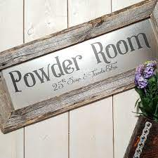 Now Available Our Rustic Powder Room Sign Made With Galvanized Metal And Authentic Barn Wood Rustic Powder Room Powder Room Signs Bathroom Signs