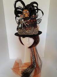 Lighted Top Hat Black Orange Top Hat Halloween Top Hat Etsy Halloween Hats Witch Costume Diy Halloween Top