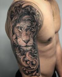 Lion Clockface Time Piece Tattoo Lion Tattoo Sleeves Sleeve Tattoos