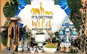 3 pieces animal safari tablecloth plastic woodland table covers jungle theme rectangular wild zoo party table cloth for kids birthday supplies dining room kitchen decor, 54 x 108 inch. Glam Safari Baby Shower Parties With A Cause