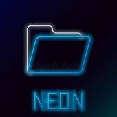 Blue Glowing Neon Line Document Folder Icon Isolated On Black Background Accoun Affiliate Line Document Ne Wallpaper Iphone Neon Neon Cool Neon Signs