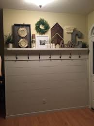 Shiplap Entryway With Shelf And Hooks Mudroom Decor Foyer Decorating Farmhouse Mudroom