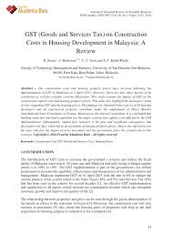Malaysia gst consulting partner ~ gst registration, gst. Pdf Gst Goods And Services Tax On Construction Costs In Housing Development In Malaysia A Review