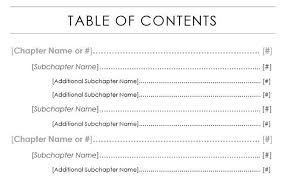 A table of contents is best used in a paper that can be divided into sections or chapters. Best Table Of Contents Template Examples For Microsoft Word