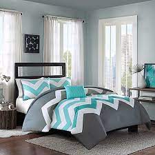 Cade Reversible Comforter Set In Aqua Grey Bedroom With Pop Of Color Bedroom Sets Bedroom Makeover