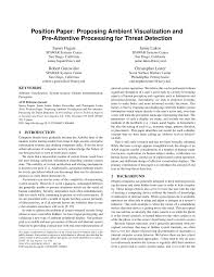 There are different strategies to help simplify the entire writing research an arguable issue, follow the right format, and use reliable sources of information to. Pdf Position Paper Proposing Ambient Visualization And Pre Attentive Processing For Threat Detection