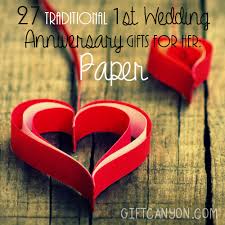 What are traditional milestone anniversary gifts? Traditional 1st Wedding Anniversary Gifts For Her Paper Gift Canyon