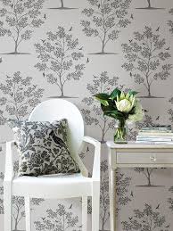 Woodland Grey Trees Birds Wallpaper Woodland Wallpaper Bird Wallpaper Bird Tree