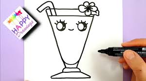 How To Draw A Cute Summer Drink Easy Youtube Kawaii Drawings Kawaii Doodles Cute Drawings