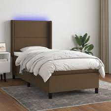 Κρεβάτι Μονό Επενδυμένο με Ύφασμα Σκούρο Καφέ με Στρώμα & Τάβλες 3138216  για Στρώμα 100x200cm | Skroutz.gr