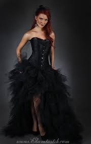 Size Large Black Tulle Burlesque Corset Dress Short In The Front Long Train In The Back Ready Short Wedding Dress Couture Wedding Gowns Trendy Wedding Dresses