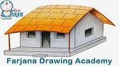 Kutcha houses are made of wood. How To Draw Kuchcha House How To Draw Rural House How To Draw House Colour Youtube