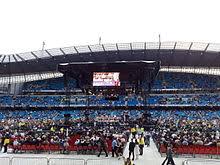 For many years, maine road was city's home stadium, but in 2003 city of manchester stadium was built with a much bigger capacity. City Of Manchester Stadium Wikipedia