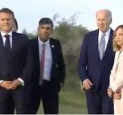 US President Joe Biden wanders off during group photo at G7 ...