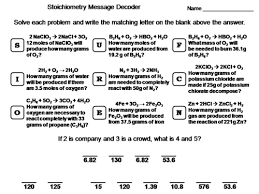 O 2 = 12.00 mol kclo 3 / x = 18.00 mol. Stoichiometry Worksheet Chemistry Message Decoder Teaching Resources